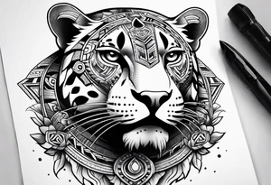 jaguar aztec shoulder tattoo idea