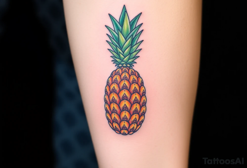 upside-down pineapple tattoo idea