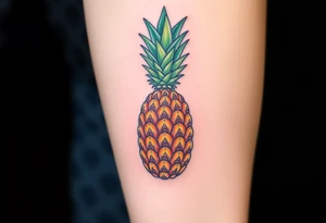 upside-down pineapple tattoo idea