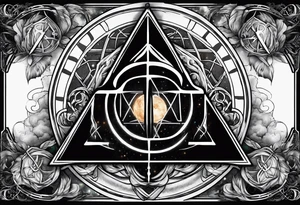 Deathly hallows symbol with star wars and lord of the rings tattoo idea