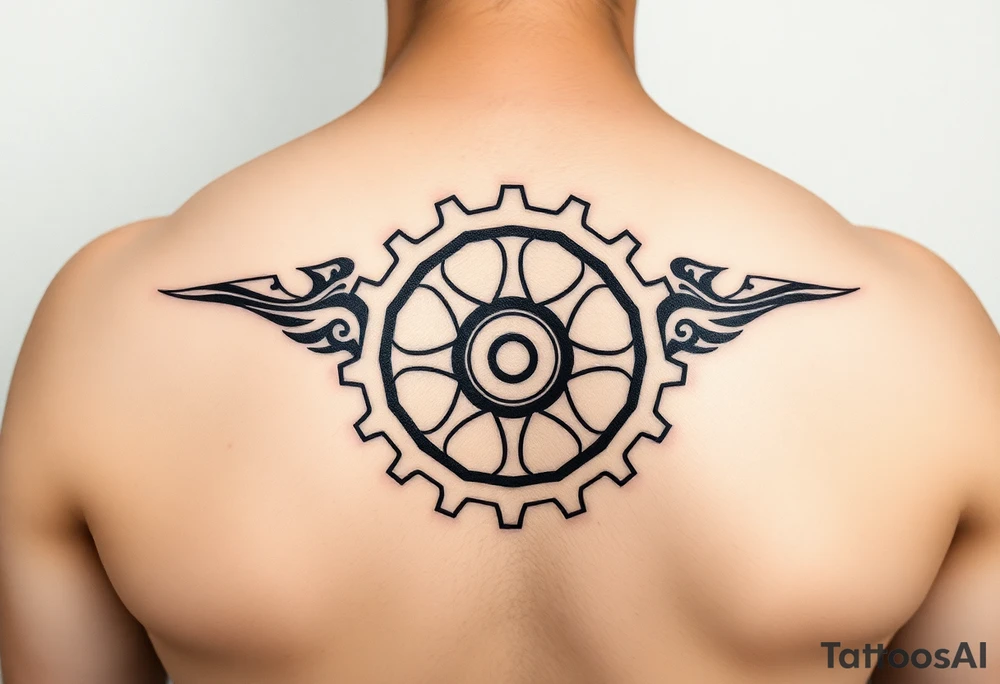 tribal bicycle cog tattoo idea