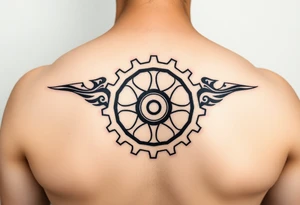 tribal bicycle cog tattoo idea
