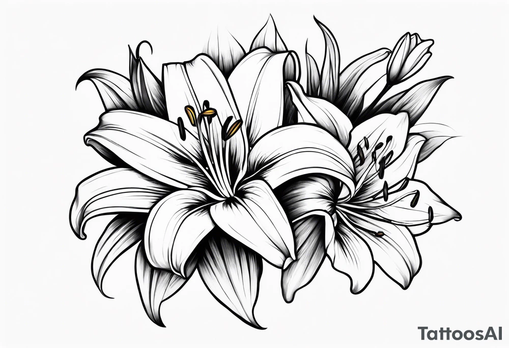 Lily flower tattoo idea