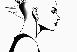 pointed ears elf profile no face bald tattoo idea
