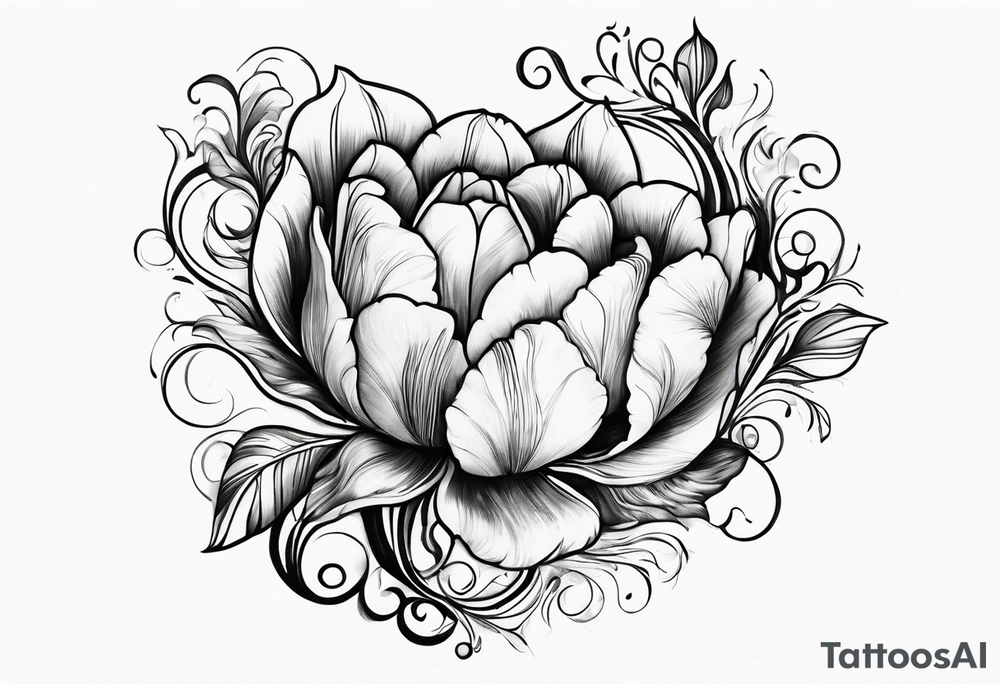 Clef note with tulip tattoo idea