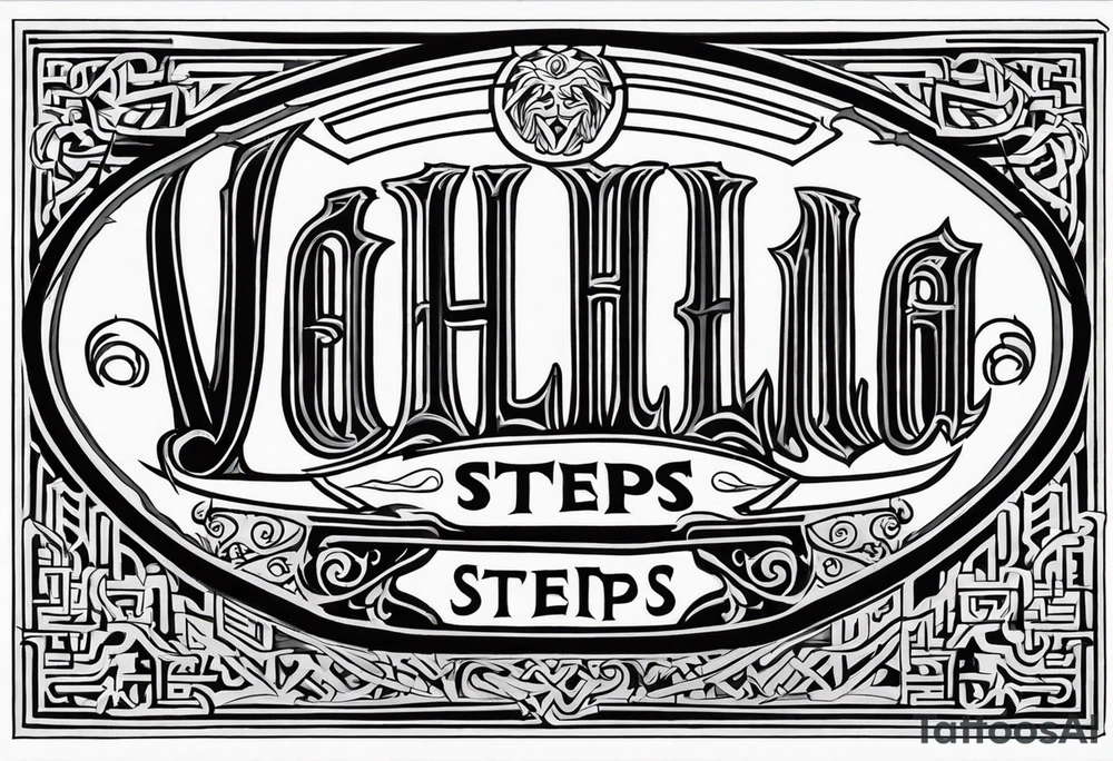 Valhalla steps sword tattoo idea