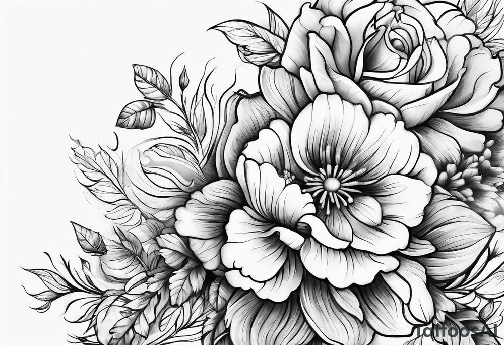 Chain on flowers tattoo idea