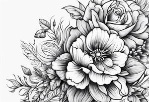 Chain on flowers tattoo idea