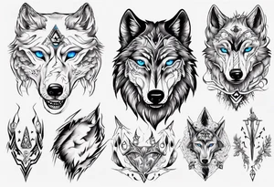 wolf with blue eyes tattoo idea