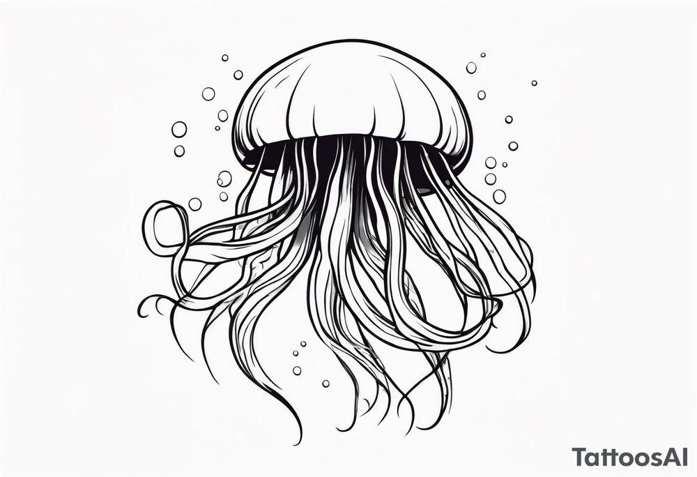 jellyfish with long tentacles tattoo idea