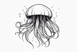 jellyfish with long tentacles tattoo idea