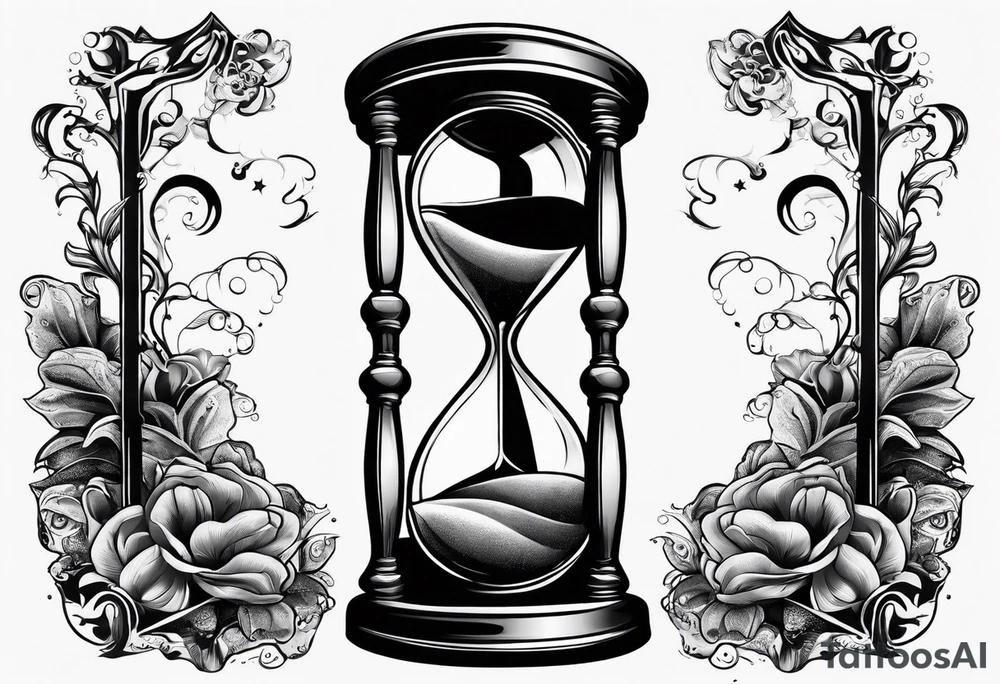 Hour glass with sand and death tattoo idea