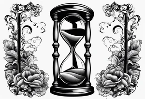 Hour glass with sand and death tattoo idea
