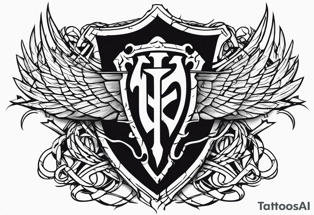 Valhalla
sword shield barbed  wire tattoo idea