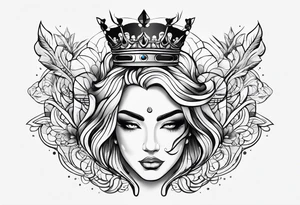 Single line crown tattoo idea