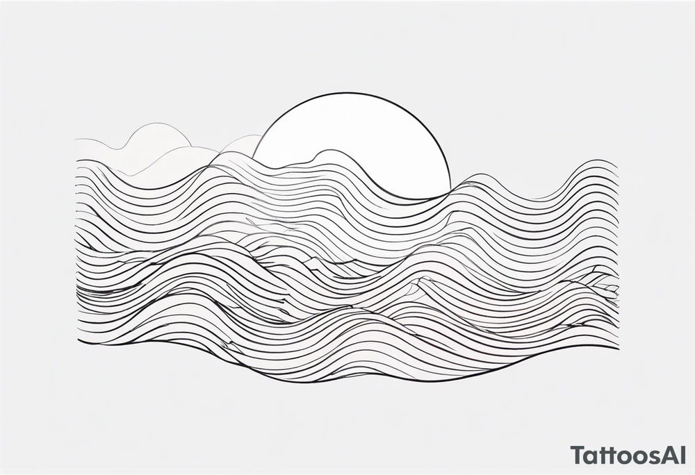 Single line wave tattoo tattoo idea