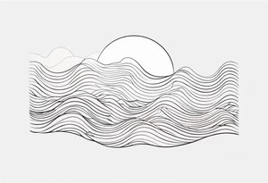 Single line wave tattoo tattoo idea