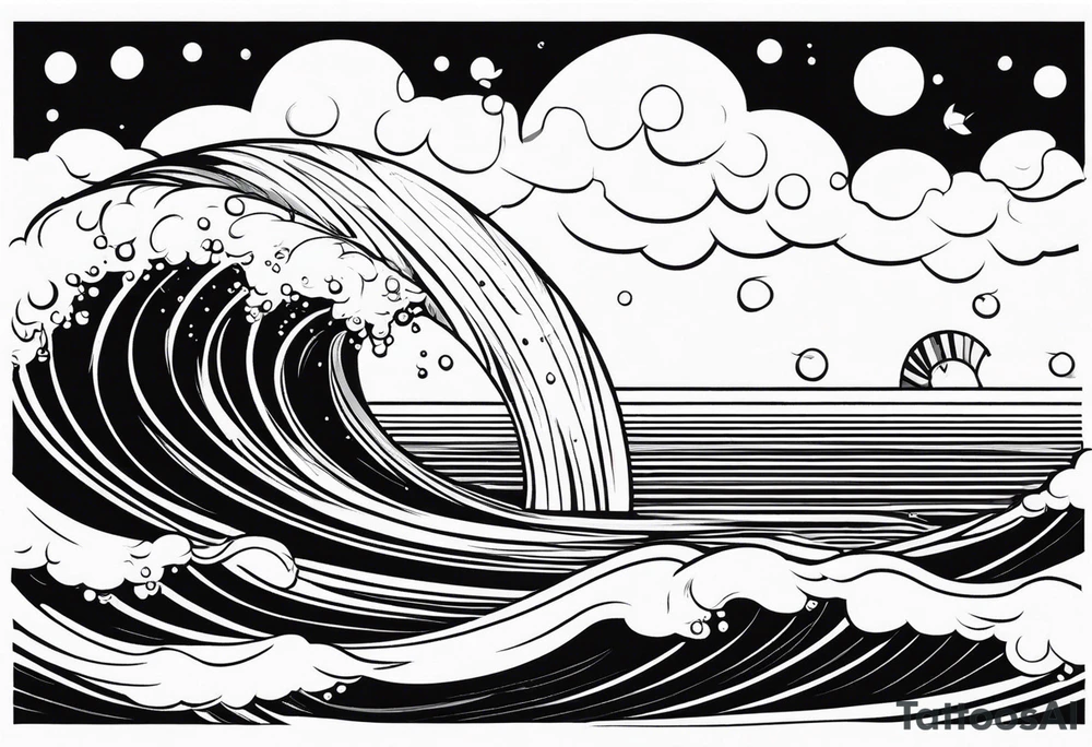 water drop falling into ocean tattoo idea