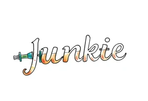 syringe  spelling out word junkie tattoo idea