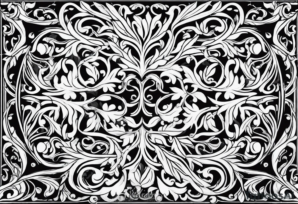 Majestic vines with leaves tattoo idea