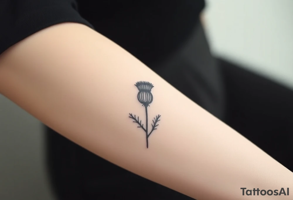 thistle minimalist tattoo idea