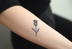 thistle minimalist tattoo idea