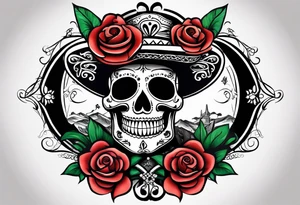 Mexico day of dead  man standing
 drink horizontal cover up tattoo idea