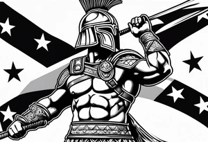 Gladiator on Arizona state flag tattoo idea