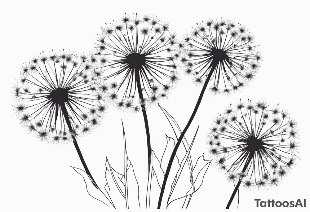 floral tattoo three dandelions tattoo idea