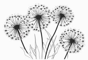 floral tattoo three dandelions tattoo idea