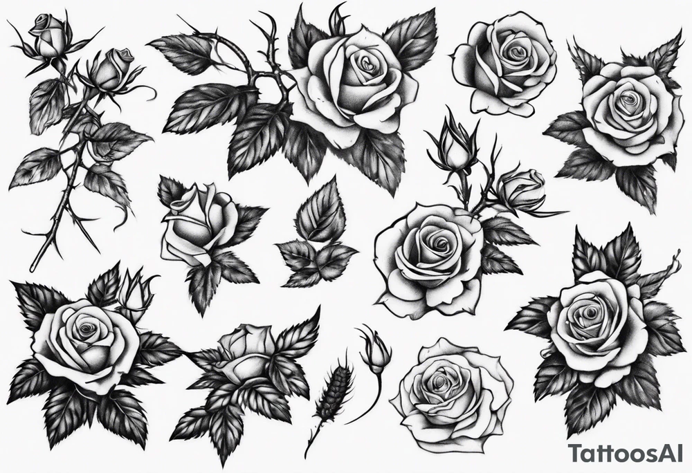 Bramble and roses tattoo idea