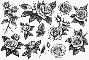 Bramble and roses tattoo idea