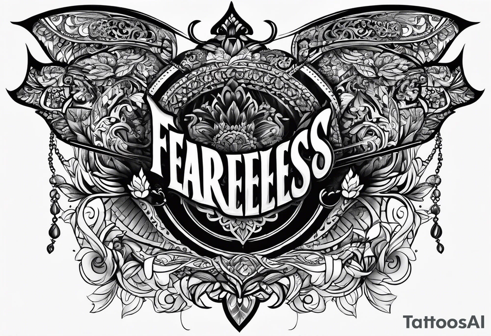 the word fearless in arabic tattoo idea