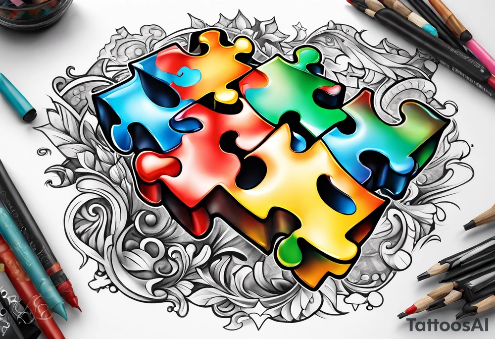 Autism puzzle tattoo idea