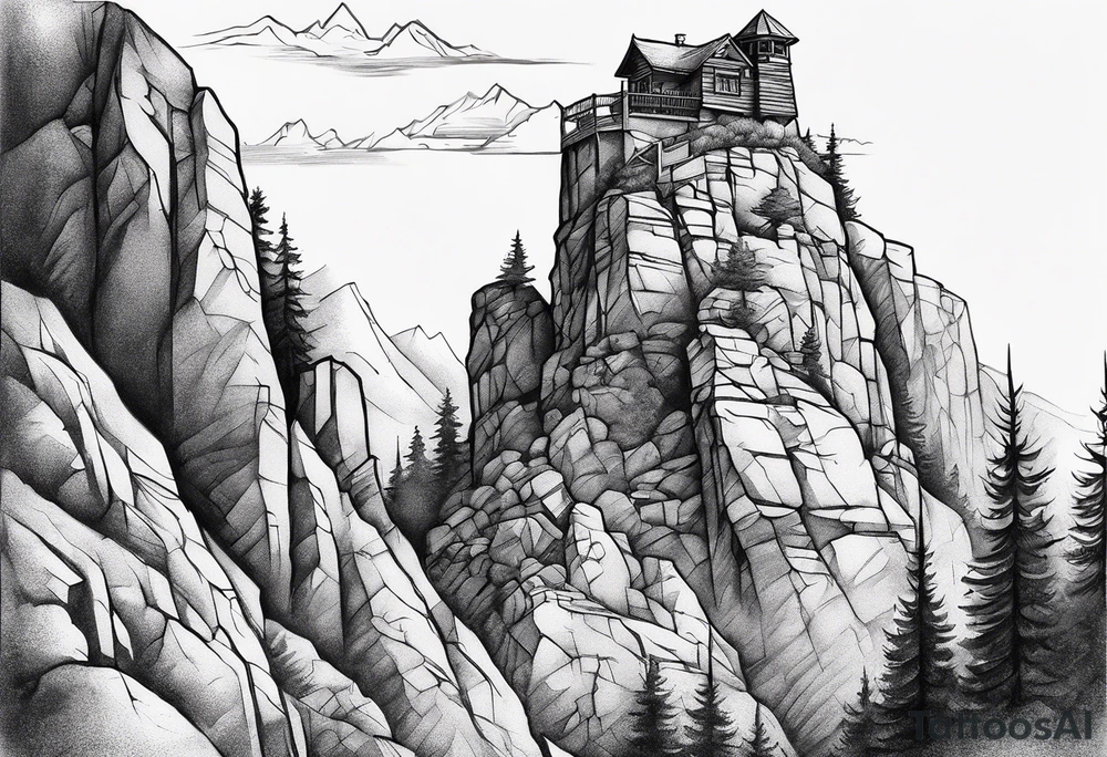 Hiking Rock tower tattoo idea