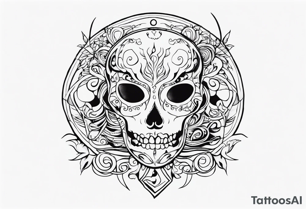 Create me a hole body sceleton looking on left tattoo idea