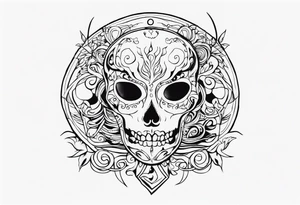 Create me a hole body sceleton looking on left tattoo idea