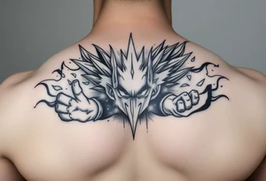 legendary dragonball z scene with energy aura and power effects tattoo idea
