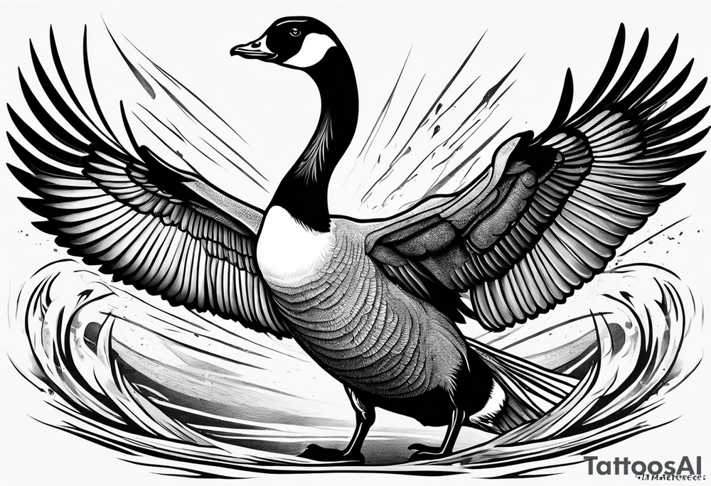 canadian goose fighting tattoo idea