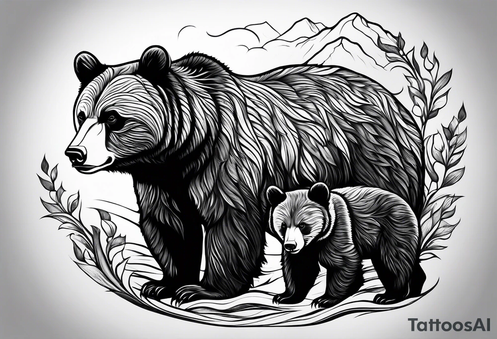 mamma bear and cub tattoo idea
