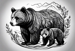 mamma bear and cub tattoo idea