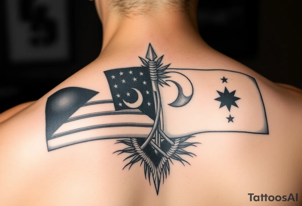 Palauan and Yao Micronesia fsm tribal flags put together tattoo idea
