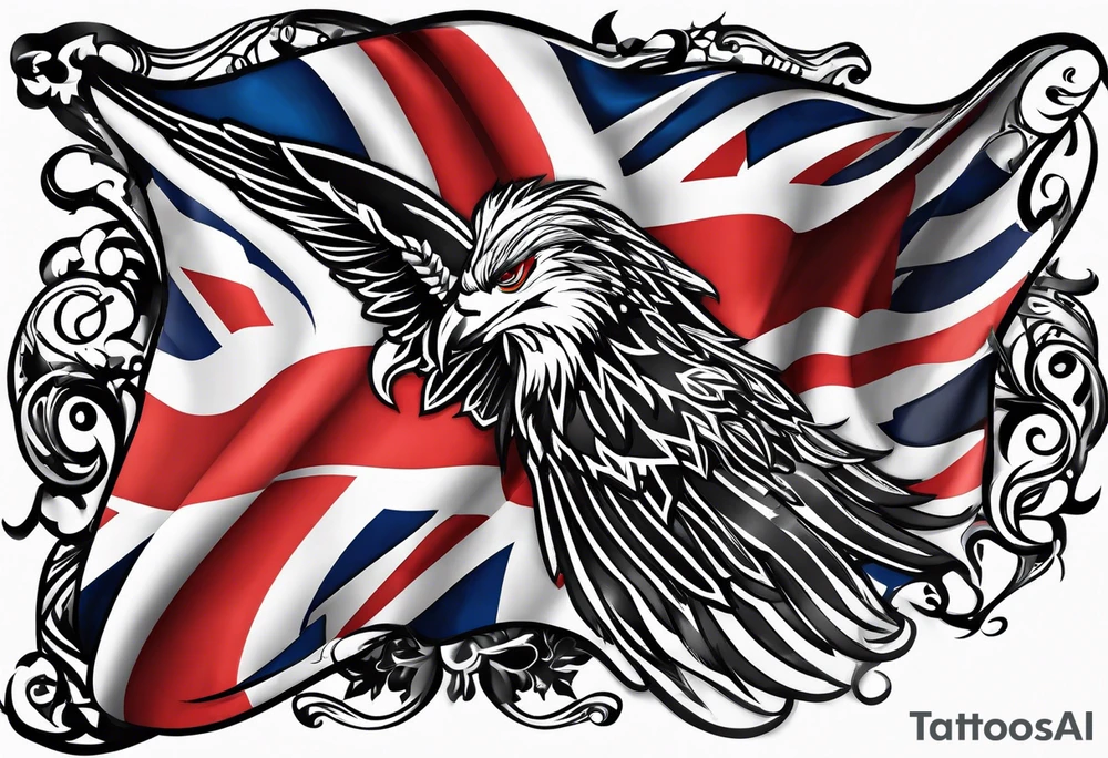 English flag skinner name tattoo idea
