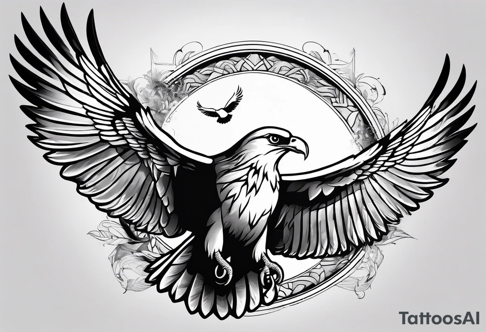 Dove and Eagle circling tattoo idea