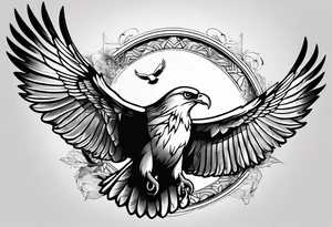 Dove and Eagle circling tattoo idea