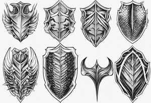 Dragonscale Leg armor symmetrical tattoo idea