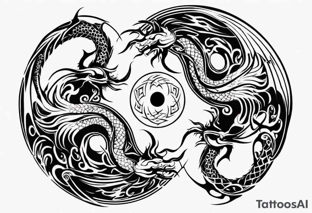 Two Dragons, Yin Yang tattoo idea