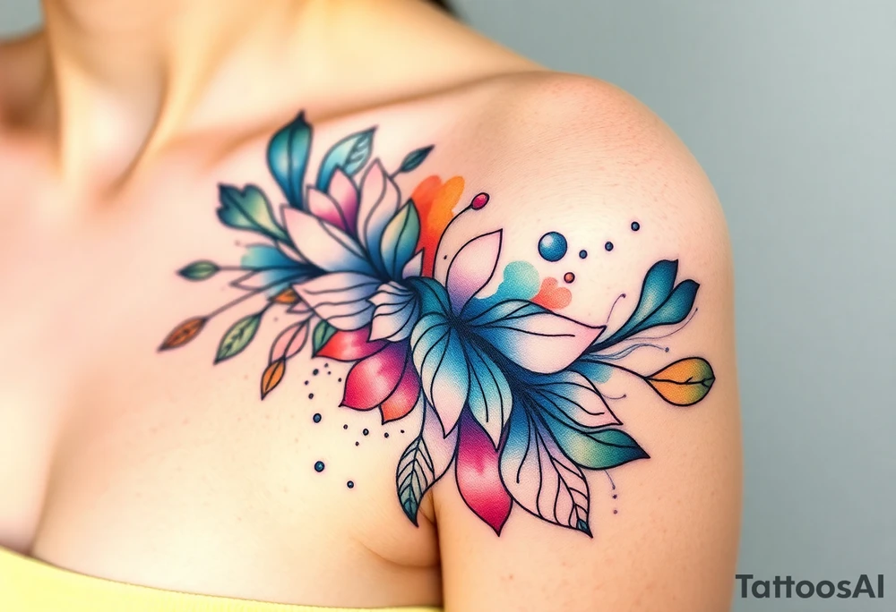 Desenhe uma tatuagem que simbolize força, liberdade e conexão com a multiplicidade da vida, incorporando elementos abstratos e fluidos, com linhas que sugiram movimento e transformação contínua. Evite clichês e busque um design original e significativo. tattoo idea