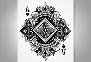 Show Two cards, king of hearts and the Ace of spades behind it tattoo idea