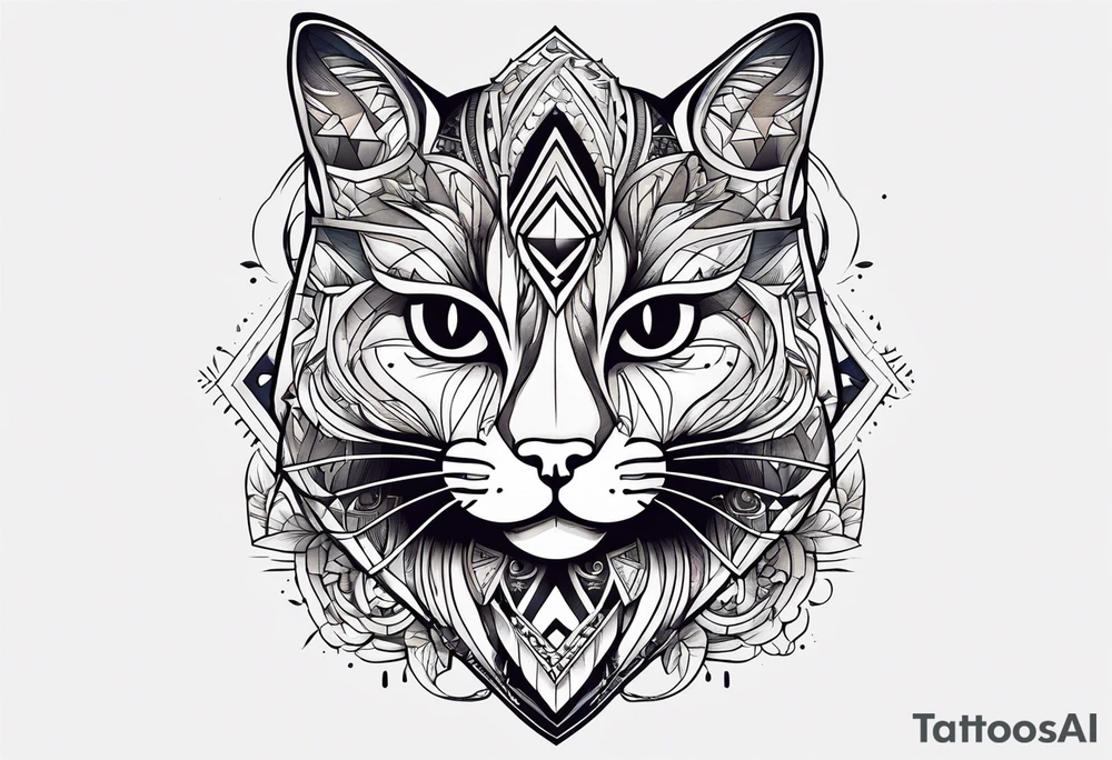 Cat with the words STRAY NATION underneath tattoo idea